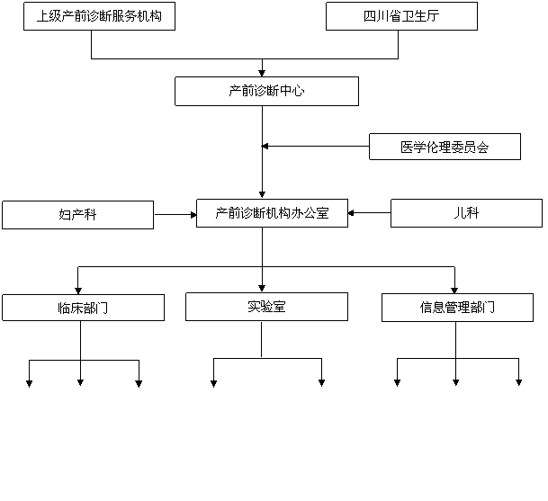文本框: 遗传咨询门诊,文本框: 手术室,文本框: 超声诊断室,文本框:    生化免疫室,文本框: 细胞遗传实验室,文本框: 资料档案管理,文本框: 信息网络及
质量控制管理
,文本框: 网络单位
培训管理